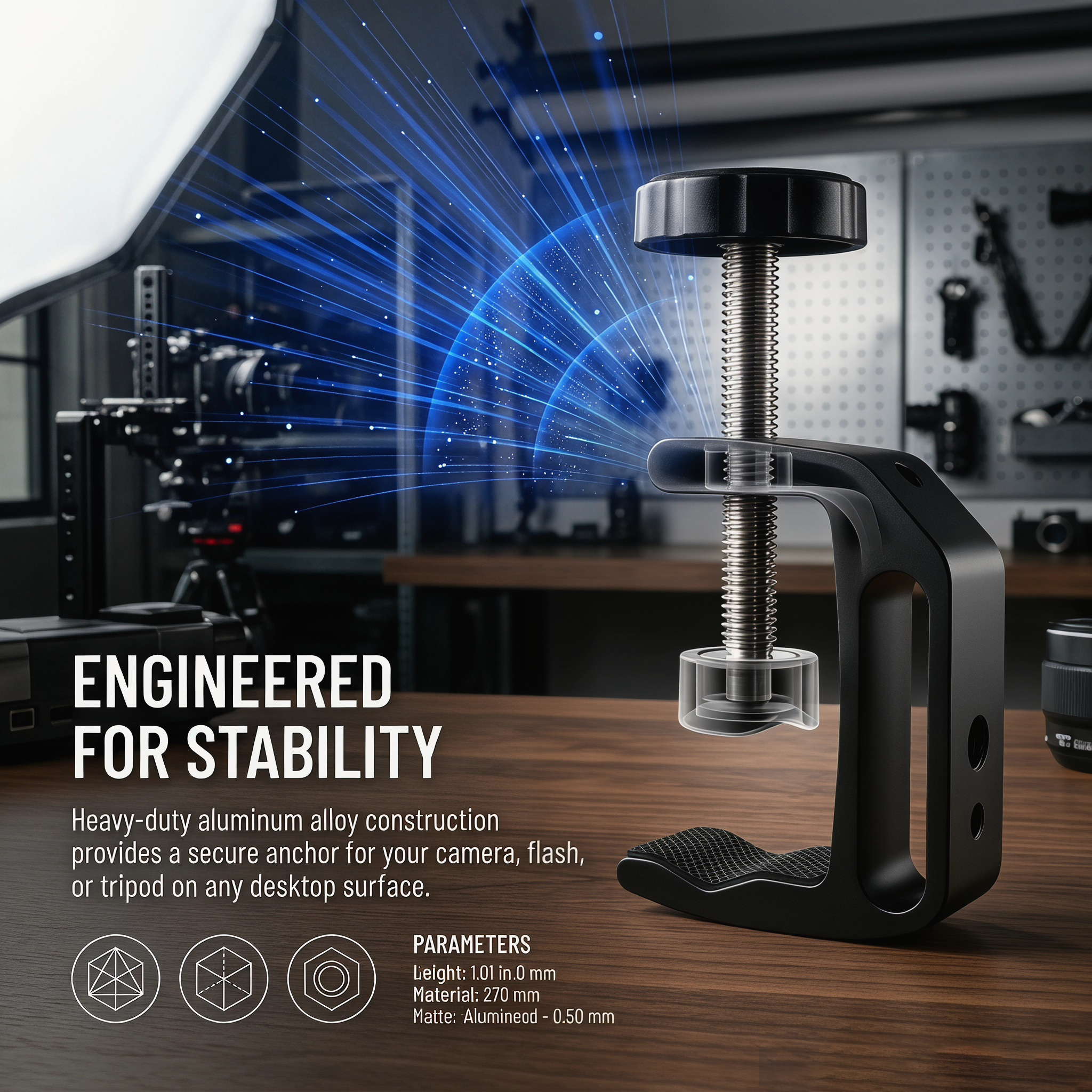 Gadget Q - Large Aluminum Alloy C-Clamp Q-Type Desktop
