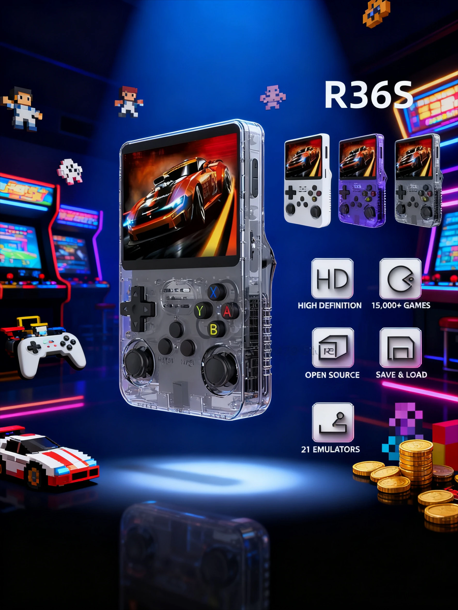 128G R36S Retro Handheld Video - Handheld Game Console ulasan dan harga