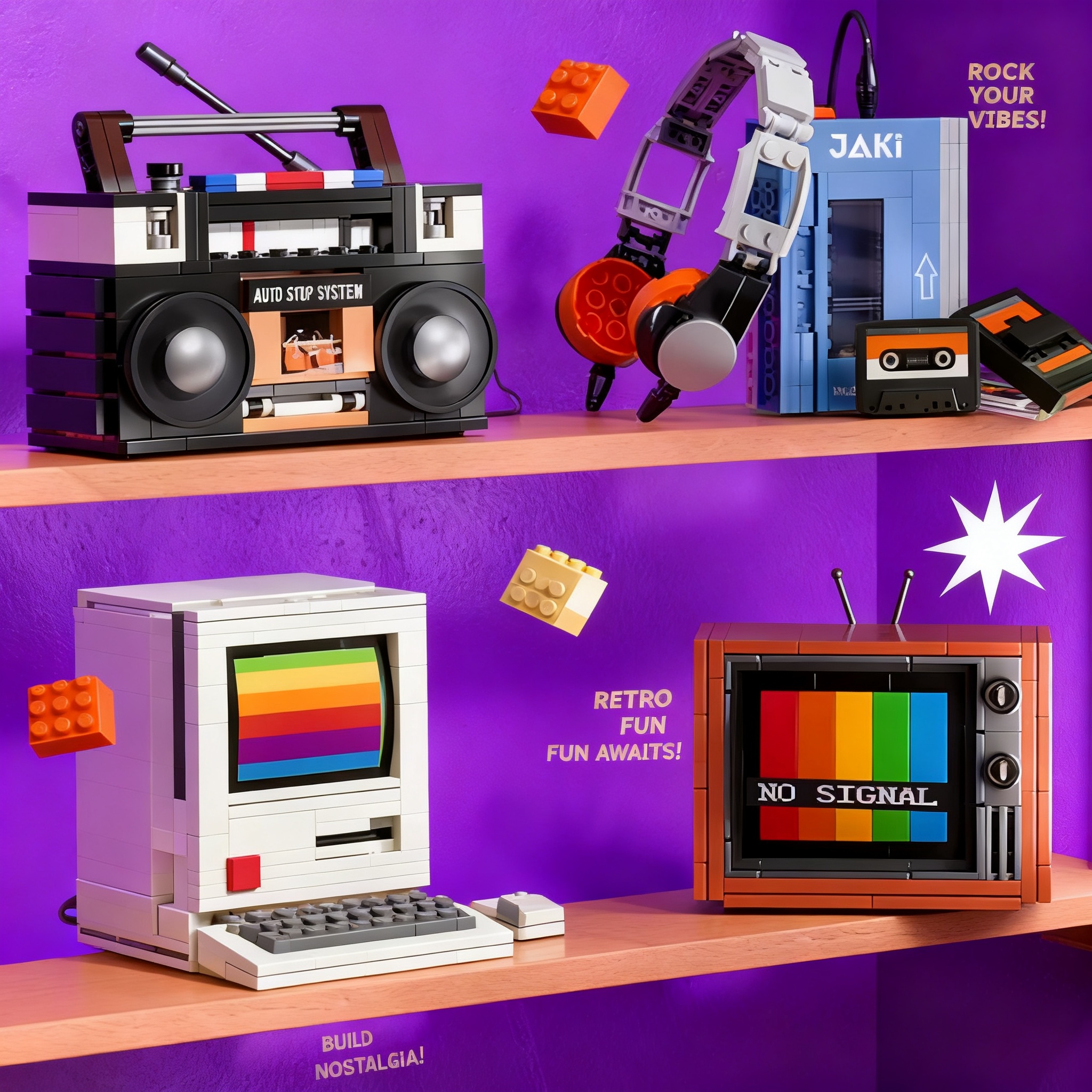 Retro DIY Building Blocks TV R - Electric Gadget ulasan dan harga