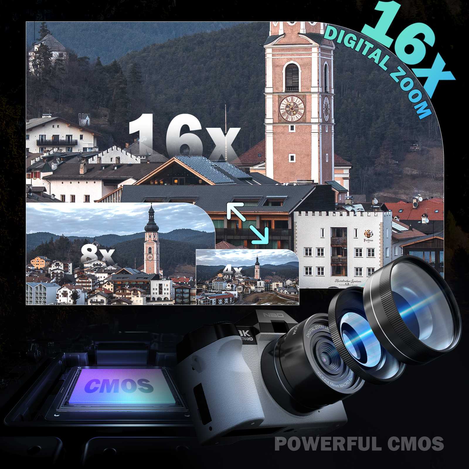 NBD 8K Vlog Camera 64MP Digita - Electronic Gadgets For Home ulasan dan harga